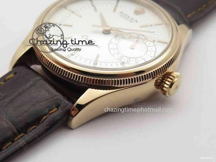 Dial White Stick Brown Best Leather A3165 Strap VF Date Cellini Edition Markers On RG 0910